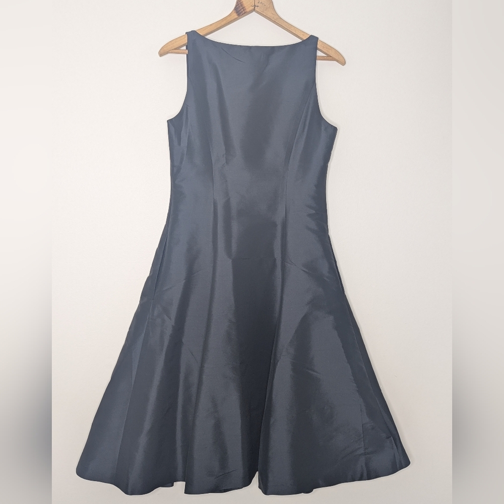 Lauren Ralph Lauren Silk Knee-Length Black Dress Women's Size 8 Semi-Formal - Picture 5 of 9